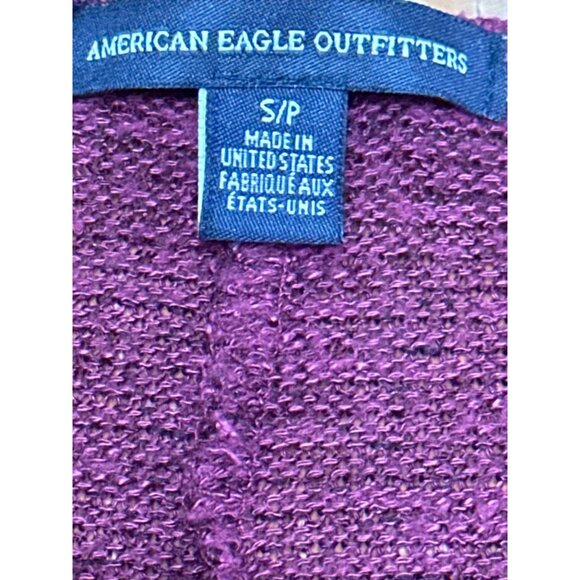 American Eagle Outfitters Maroon Open Front Cardigan Sweater Size Small Petite - Picture 7 of 9